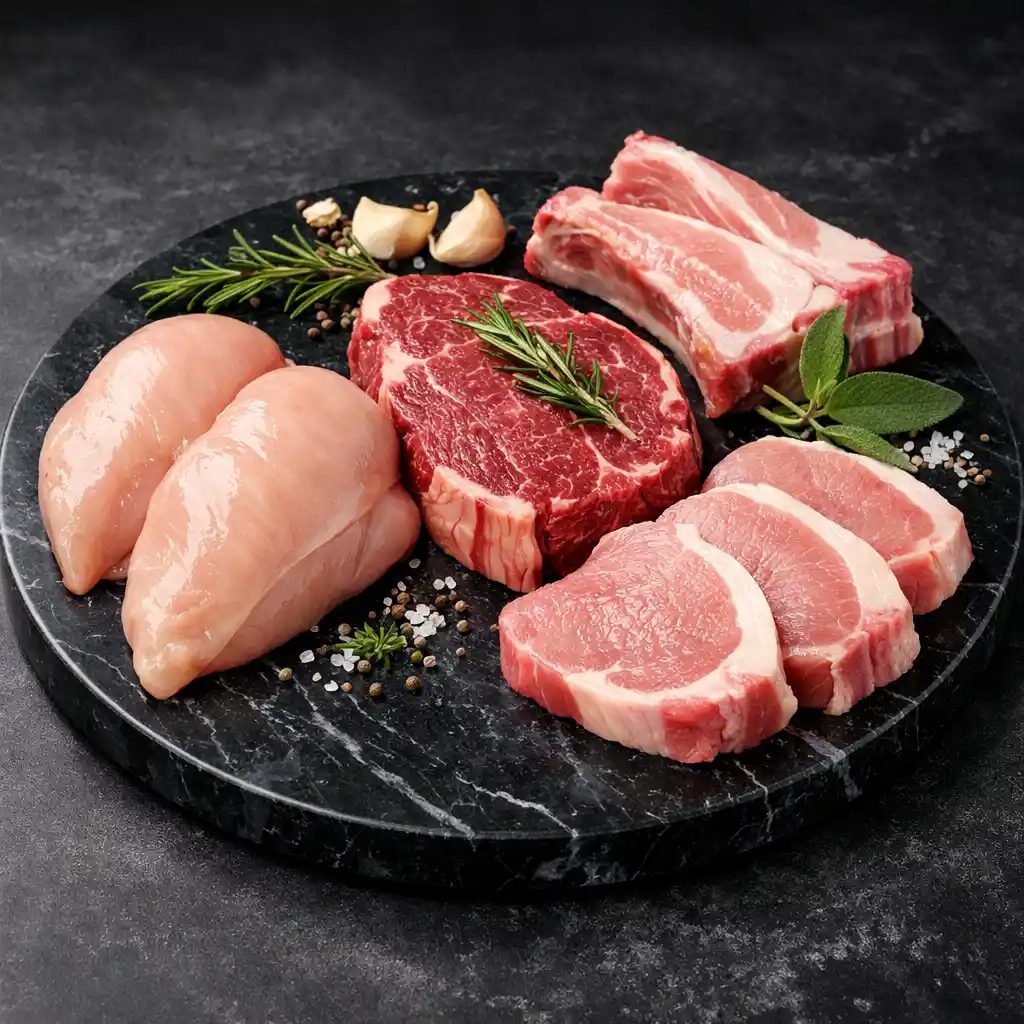 Assortment of fresh beef cuts from Meatbid